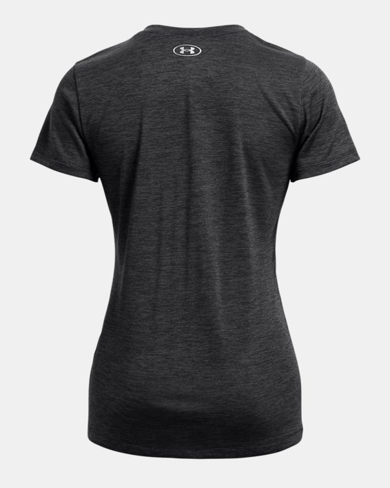 Women's UA Tech™ Twist Crest Short Sleeve, Black, pdpMainDesktop image number 5